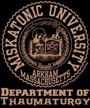 Miskatonic University Department of Thaumaturgy T-Shirt 100 - Click Image to Close