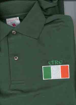 Irish Flag Embroidered Polo - Click Image to Close