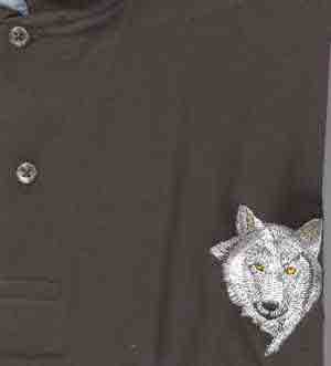 Embroidered Wolf Polo