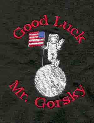 Embroidered Good Luck Mr Gorsky Shirt - Click Image to Close