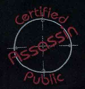 Embroidered Certified Public Assasin Polo Shirt - Click Image to Close