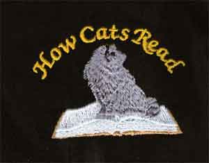 Embroidered How Cats Read Golf Shirt - Click Image to Close