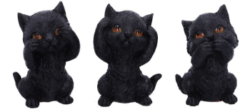 Three Wise Kitties Figures