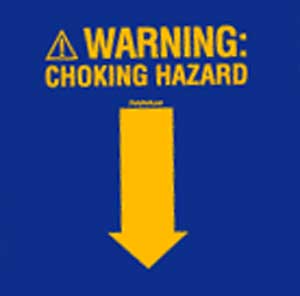 Warning! Choking Hazard 100% Cotton