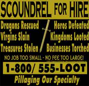 Scoundrel for Hire Shirt - Click Image to Close