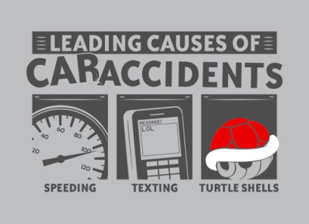 Leading Cause of CarAccidents [Turtle Shells] t-shirt - Click Image to Close