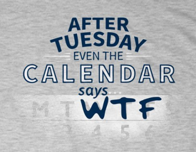 After Tuesday The Calendar Says WTF T-Shirt