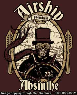 Airship Absinthe T-Shirt - Click Image to Close