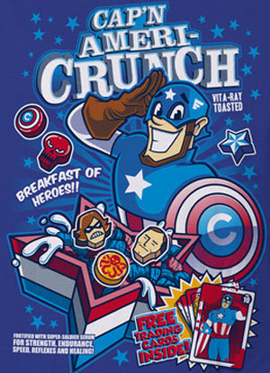 Captain Americrunch T-Shirt - Click Image to Close