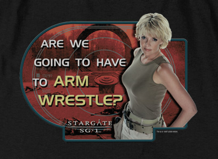 Arm Wrestle Samantha Carter SG1 T-Shirt