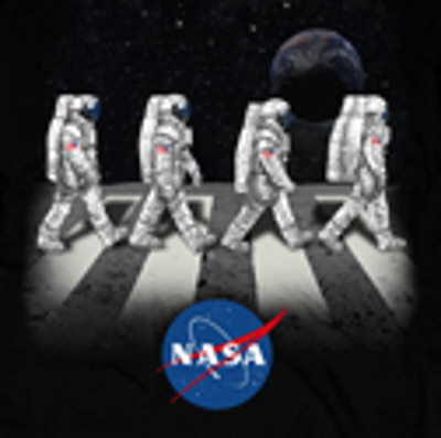 Astronauts Walking on Moon Abbey Road NASA T-Shirt - Click Image to Close