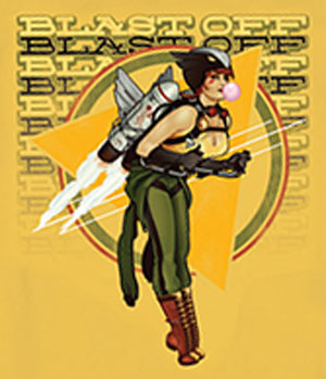 Bombshell Hawkgirl T-Shirt - Click Image to Close