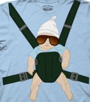 Baby Carrier Hangover T-SHirt - Click Image to Close