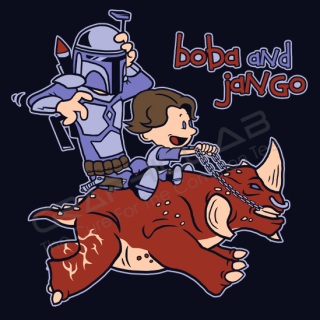 Boba and Jango Parody T-Shirt - Click Image to Close