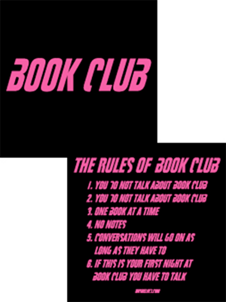 Book Club (Fight Club Parody) T-Shirt - Click Image to Close