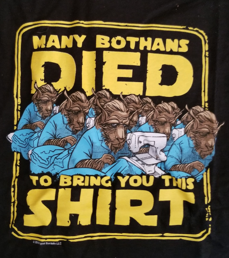 Many Bothans Died to Bring You this T-Shirt - Click Image to Close