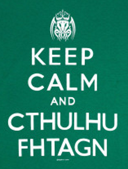 Keep Calm and Cthulhu Fhtagn T-Shirt - Click Image to Close