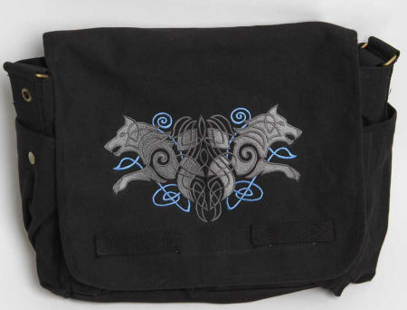 Celtic Knotwork Wolves Messenger Bag