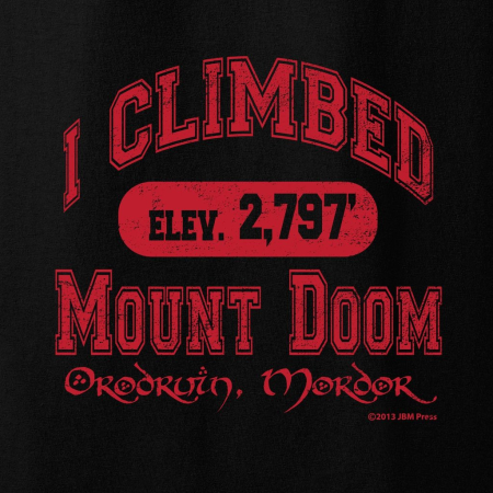 I Climbed Mt Doom T-Shirt - Click Image to Close