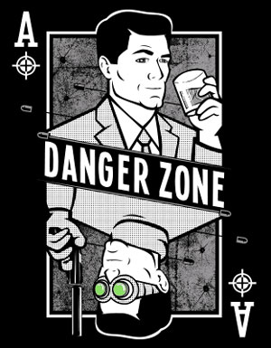 Danger Zone Archer Playing Card T-Shirt