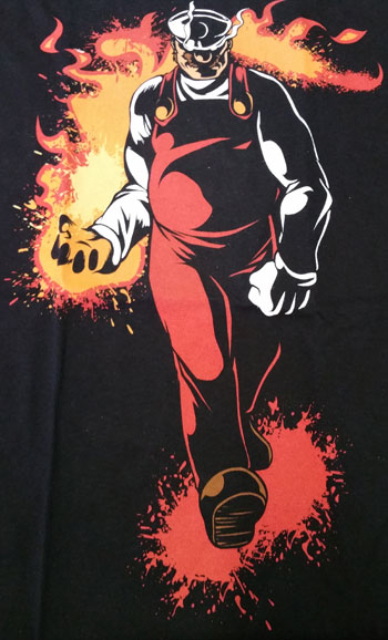 Fiery Mario Shirt 100% cotton. - Click Image to Close