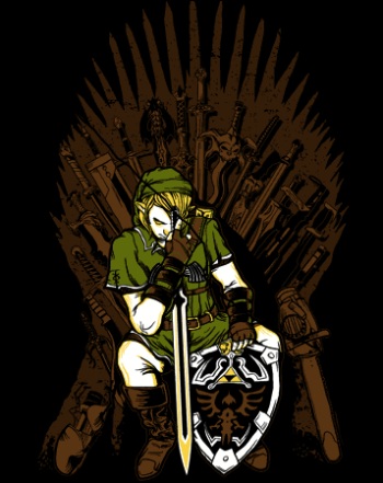 Game of Swords Link Parody T-Shirt - Click Image to Close