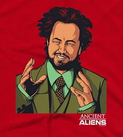 Ancient Aliens Georgio Red T-Shirt - Click Image to Close