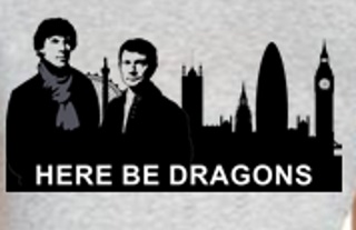 Here Be Dragons Sherlock T-Shirt