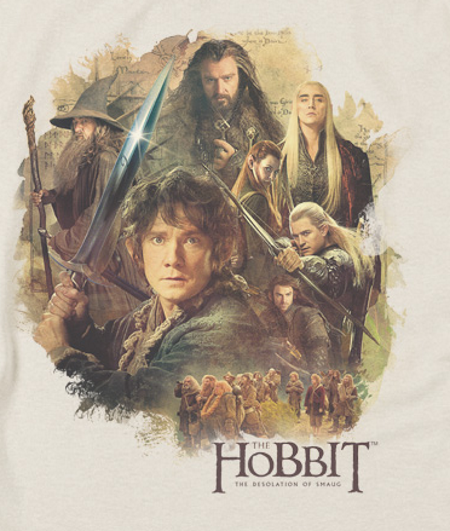 The Desolation of Smaug Collage Hobbit T-Shirt - Click Image to Close