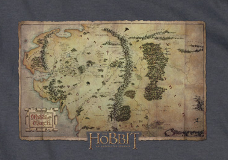 Hobbit Middle Earth Map T-Shirt