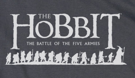 The Hobbit Walking (Battle of 5 Armies) Logo T-Shirt - Click Image to Close