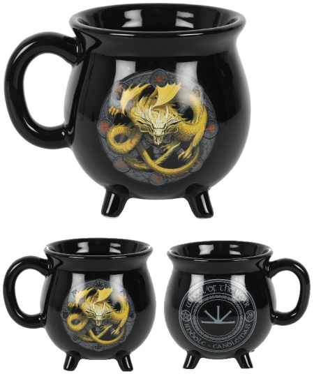 Imbolc Dragon Cauldron Mug by Anne Stokes - Click Image to Close