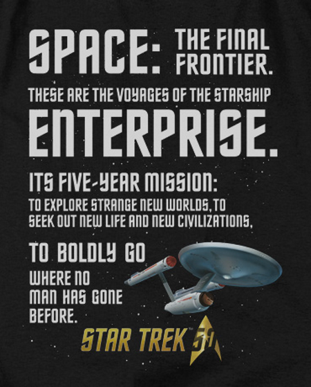 Star Trek Intro T-Shirt - Click Image to Close