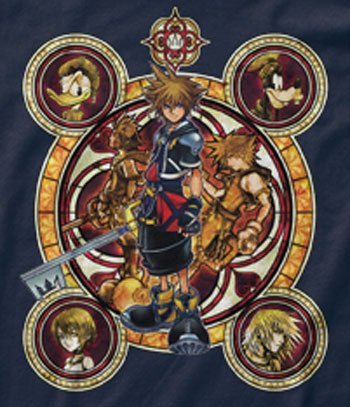 Kingdom Hearts Character Circles T-Shirt - Click Image to Close