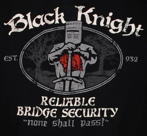 Black Knight Bridge Security T-Shirt - Click Image to Close