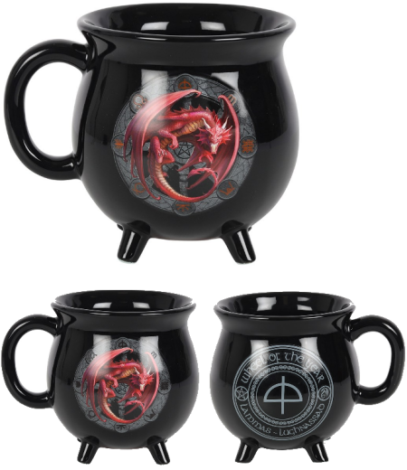 Lammas Dragon Cauldron Mug by Anne Stokes