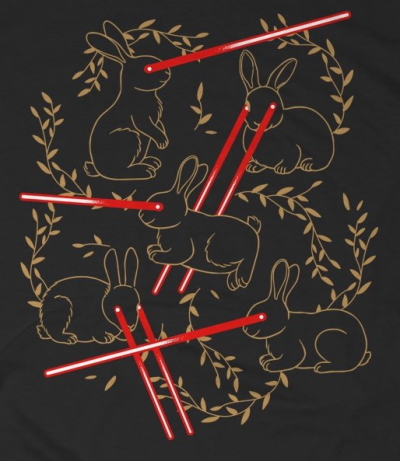 Laser Bunnies T-Shirt - Click Image to Close