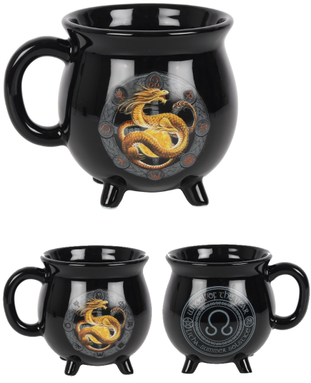 Litha Dragon Cauldron Mug by Anne Stokes - Click Image to Close