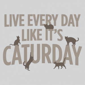 Live Every Day as if It's Caturday T-Shirt - Click Image to Close