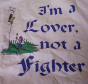 I'm a Lover Not a Fighter T-Shirt - Click Image to Close