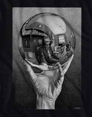 Sphere by MC Escher T-Shirt - Click Image to Close