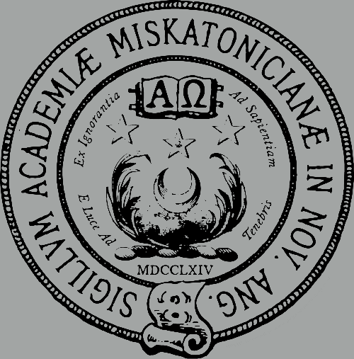 Miskatonic University Seal HLPHS T-Shirt - Click Image to Close