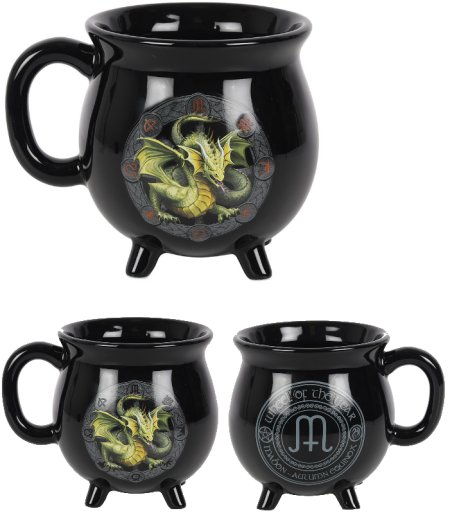 Mabon Dragon Cauldron Mug by Anne Stokes