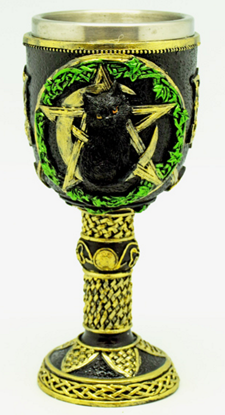 Magickal Cat Wiccan Goblet