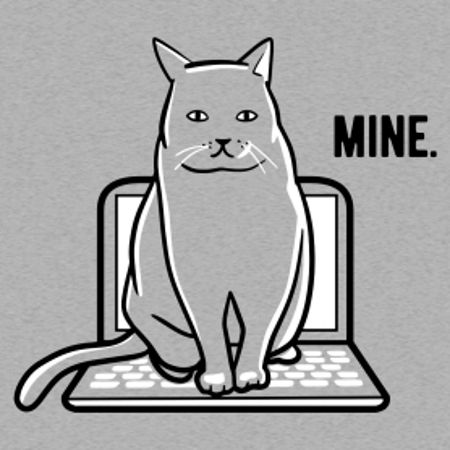 Mine! Cat on Laptop T-Shirt