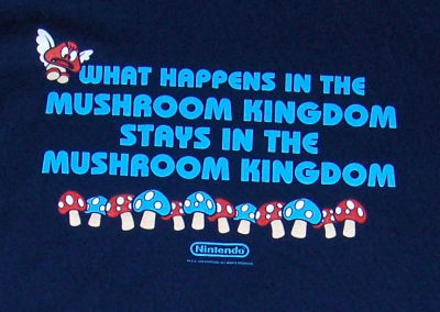 What Happens in the Mushroom Kingdom T-Shirt - Click Image to Close