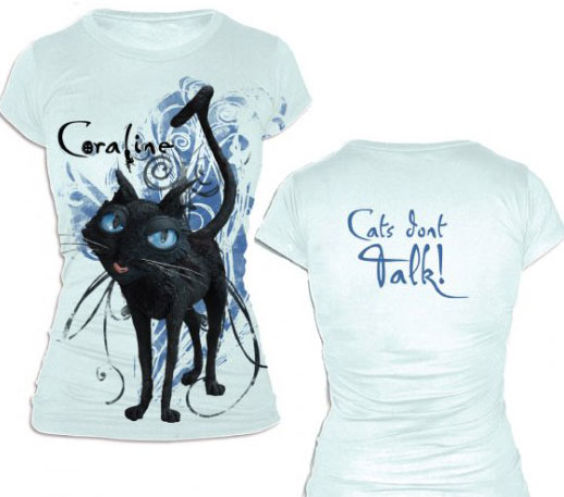 Blue Cat Coraline BabyDoll Shirt - Click Image to Close