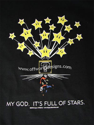 Full of Stars Mario Shirt 100% cotton. - Click Image to Close