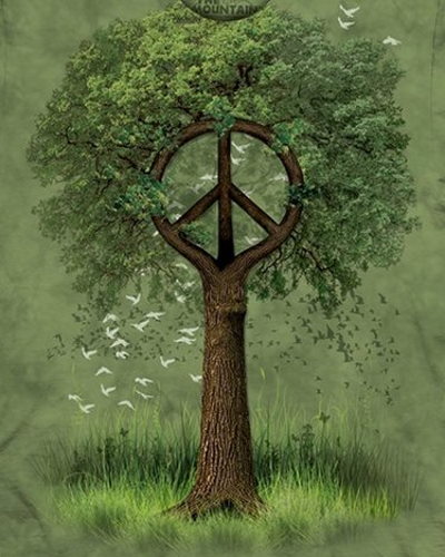 Peace Tree T-Shirt - Click Image to Close