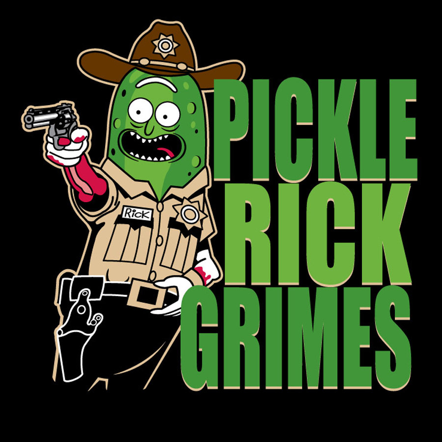 Pickle Rick Grimes T-Shirt - Click Image to Close